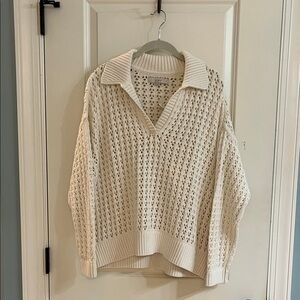 LOFT Cream V-Neck Sweater